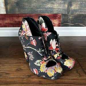 Rodarte Opening Ceremony Heels Booties Floral Size 6 Women's